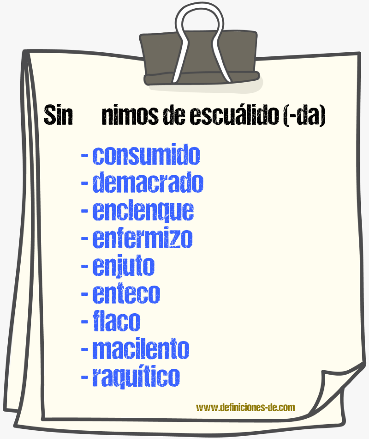 Sinnimos de esculido