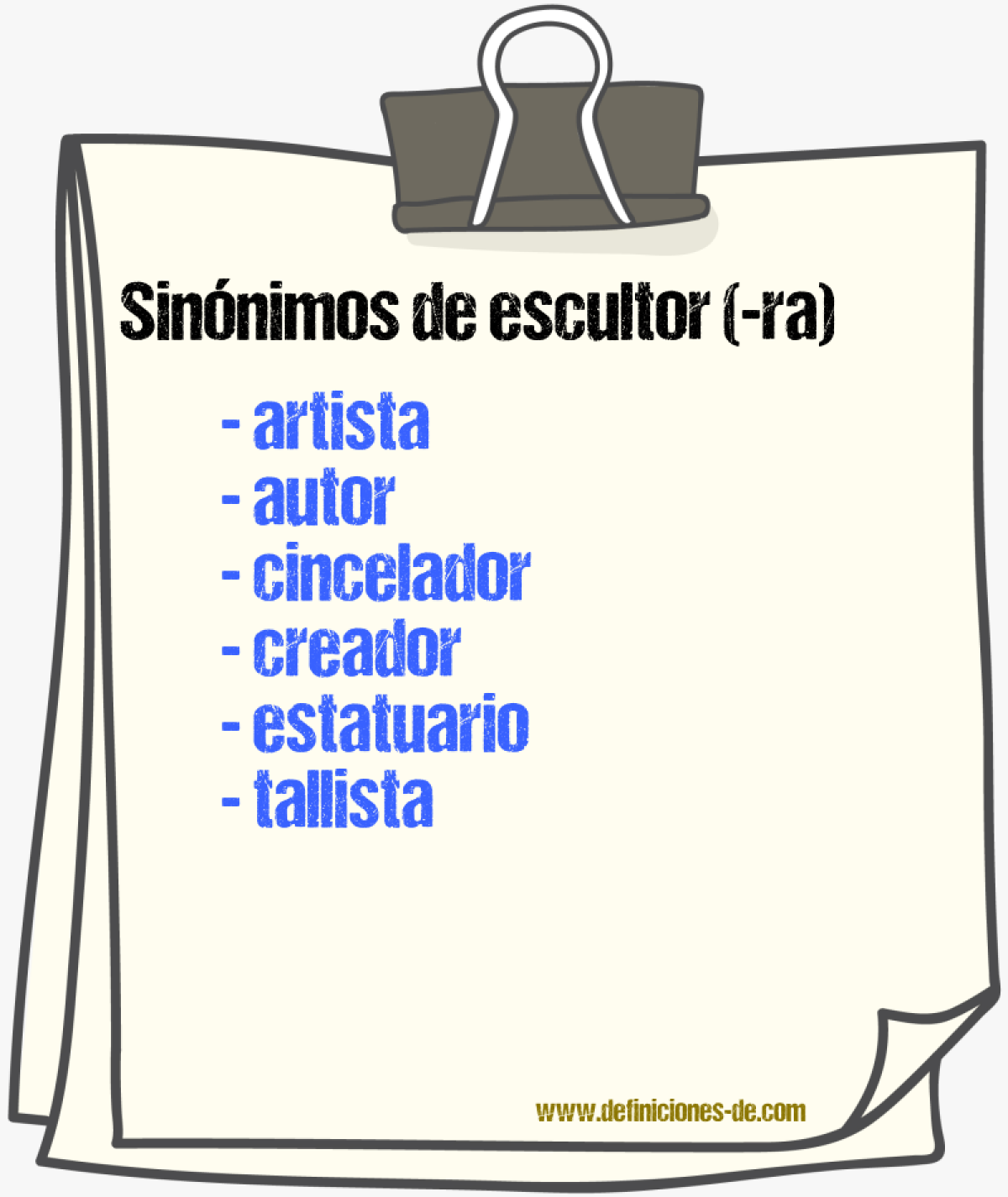 Sinnimos de escultor