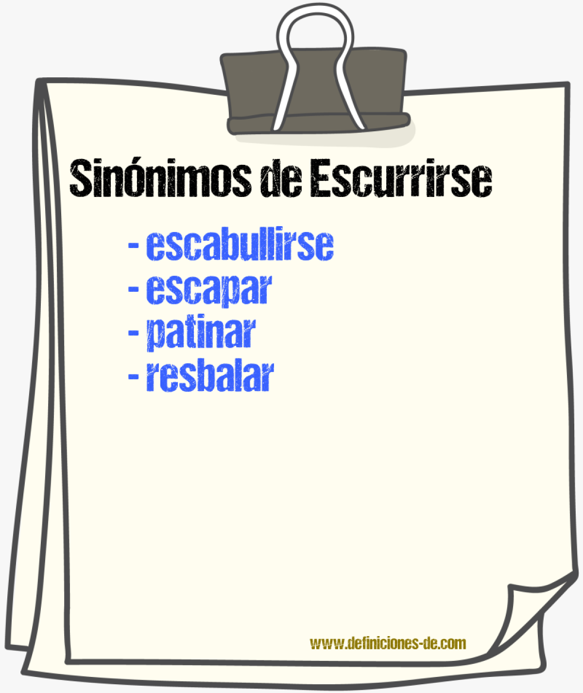 Sinnimos de escurrirse