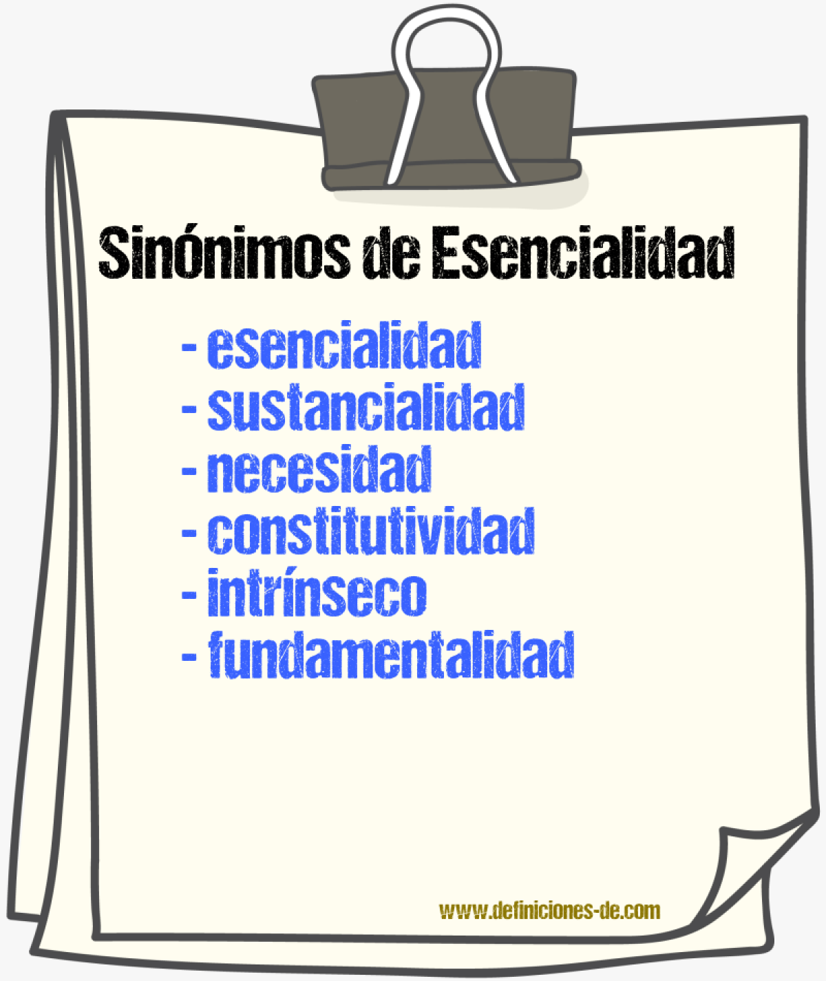 Sinónimos de esencialidad