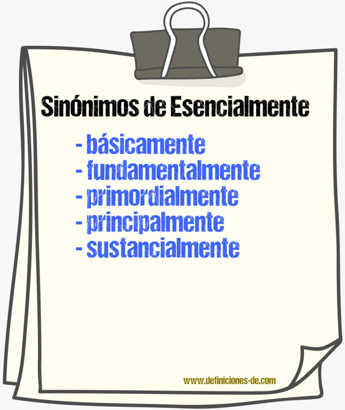 Sinnimos de esencialmente