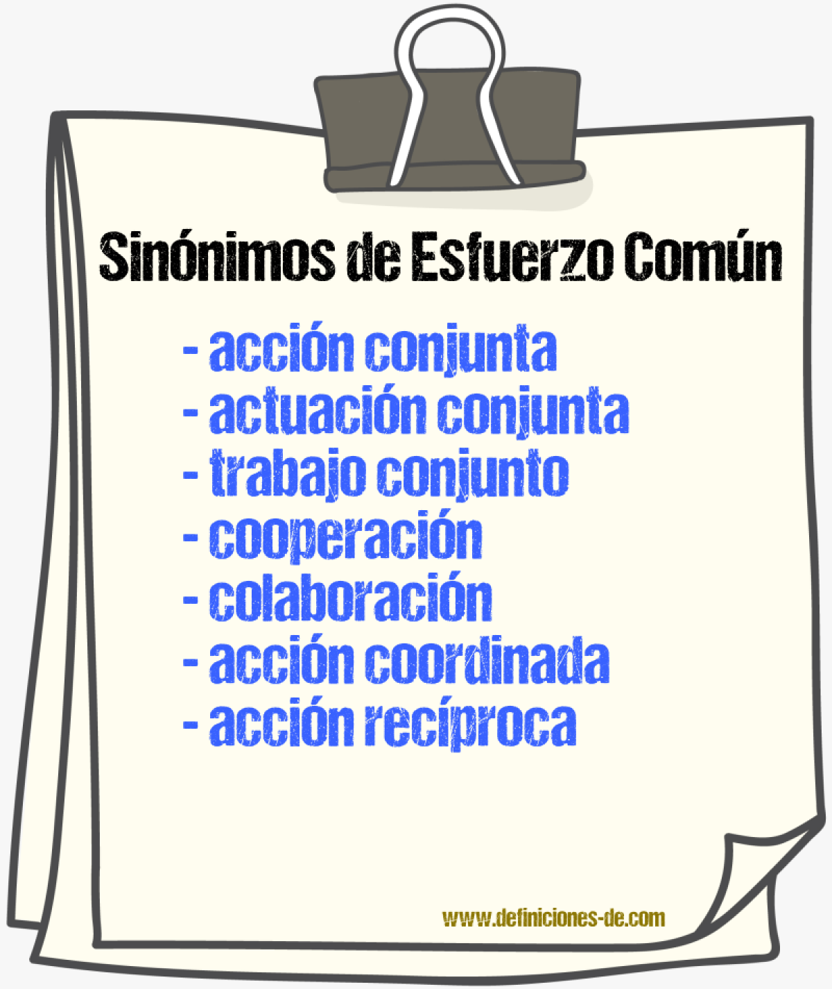 Sinónimos de esfuerzo común