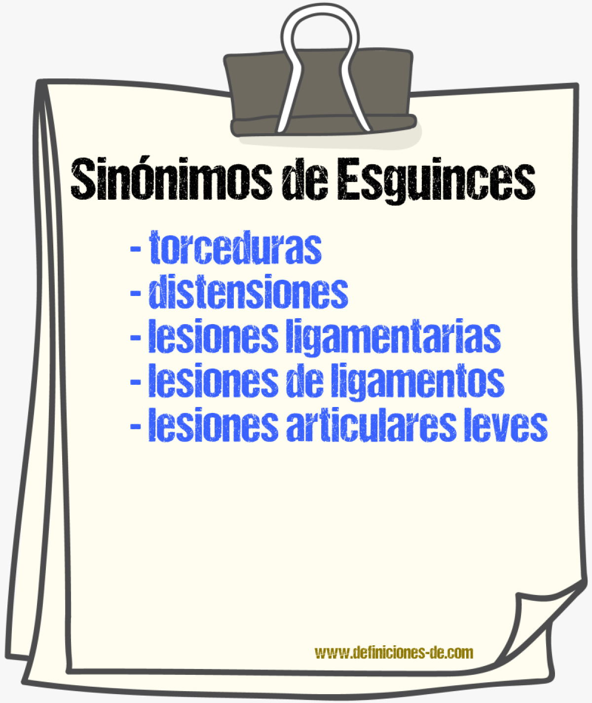 Sinónimos de esguinces