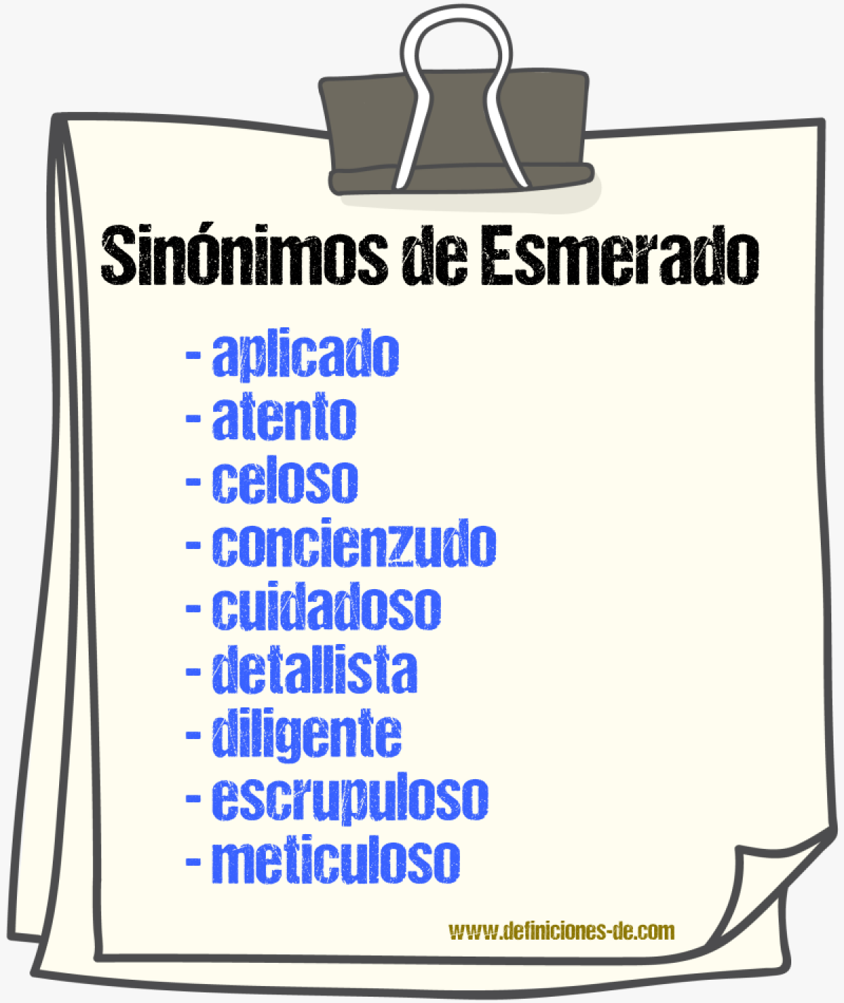 Sinnimos de esmerado