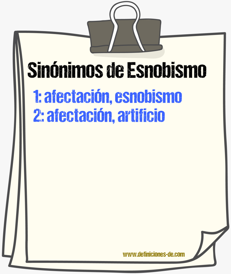 Sinnimos de esnobismo