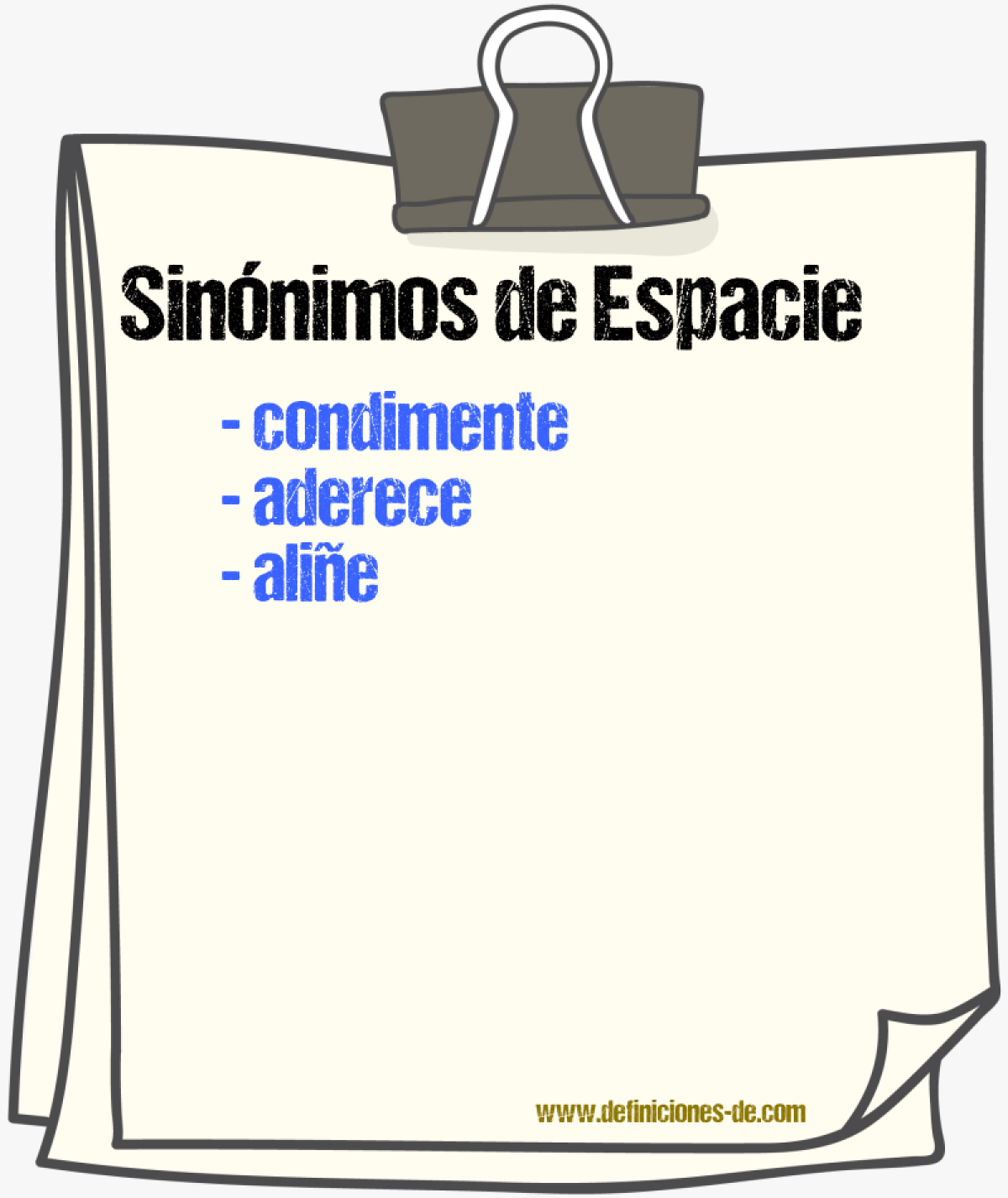 Sinónimos de espacie