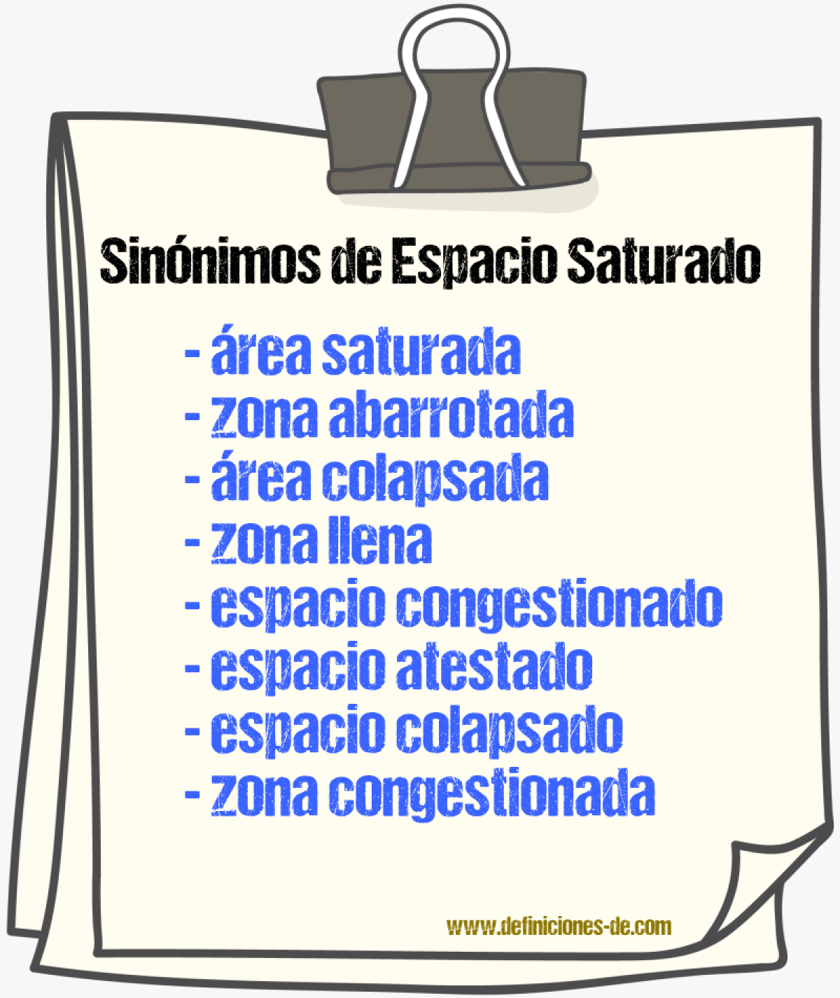 Sinónimos de espacio saturado