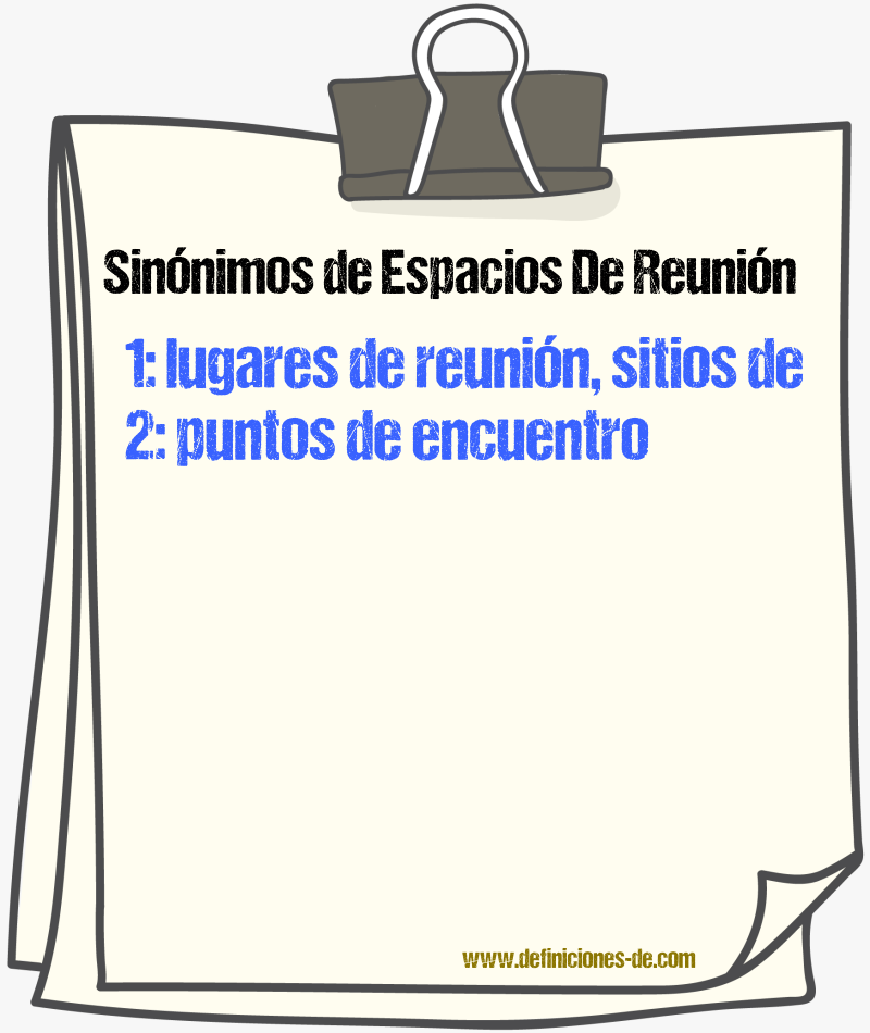 Sinónimos de espacios de reunión