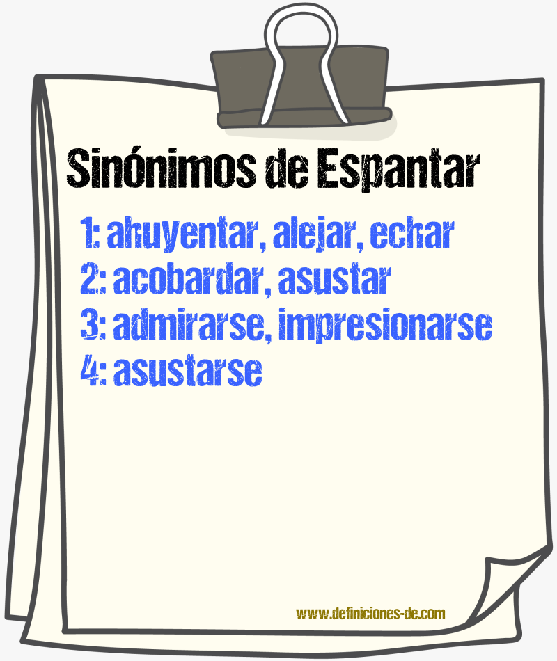 Sinnimos de espantar