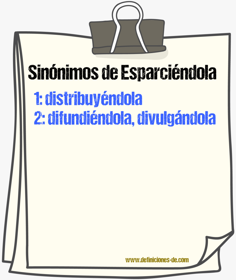 Sinónimos de esparciéndola