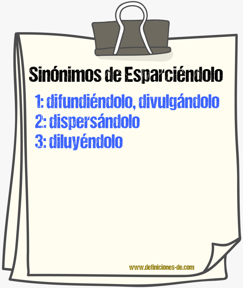 Sinónimos de esparciéndolo