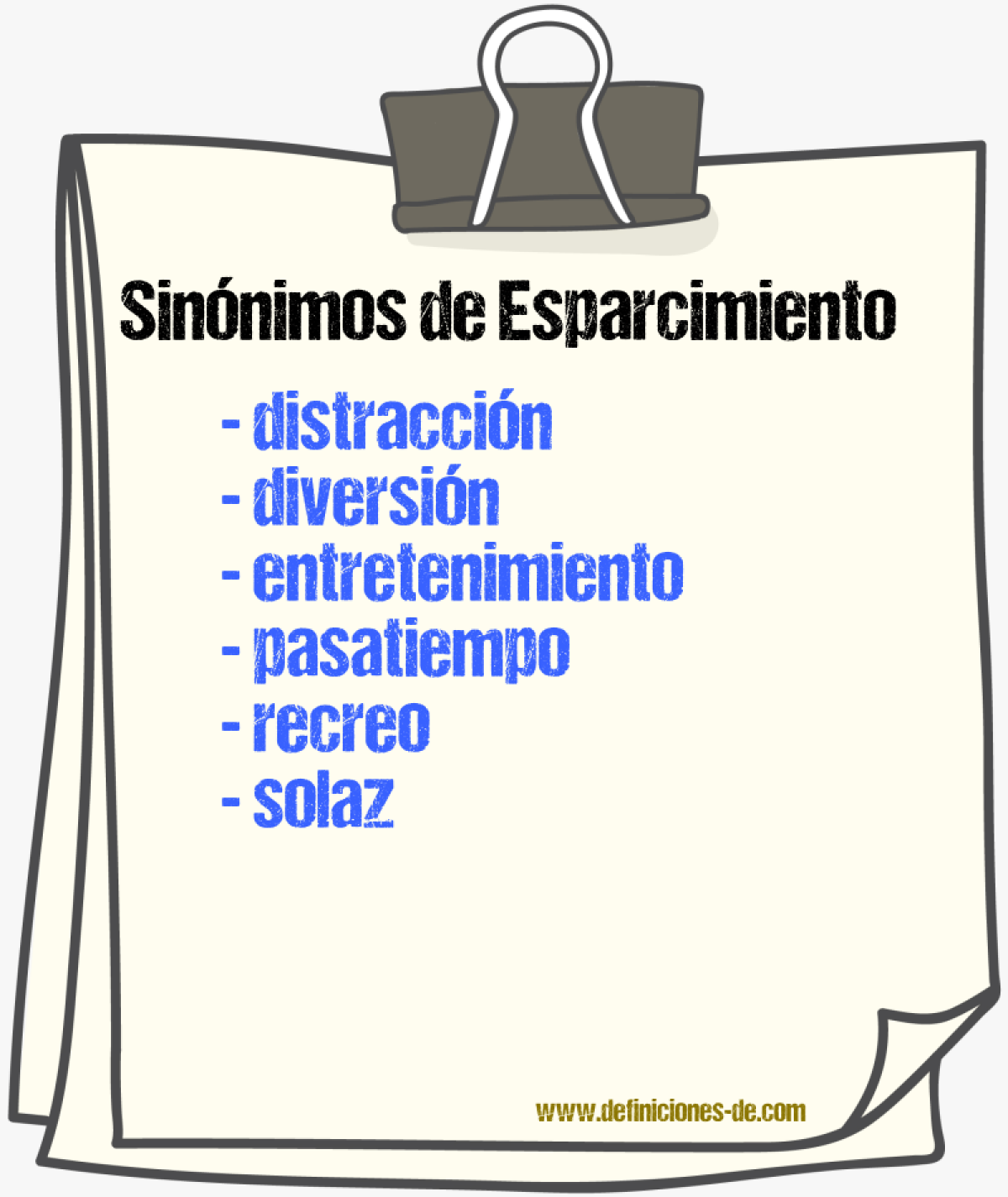 Sinnimos de esparcimiento