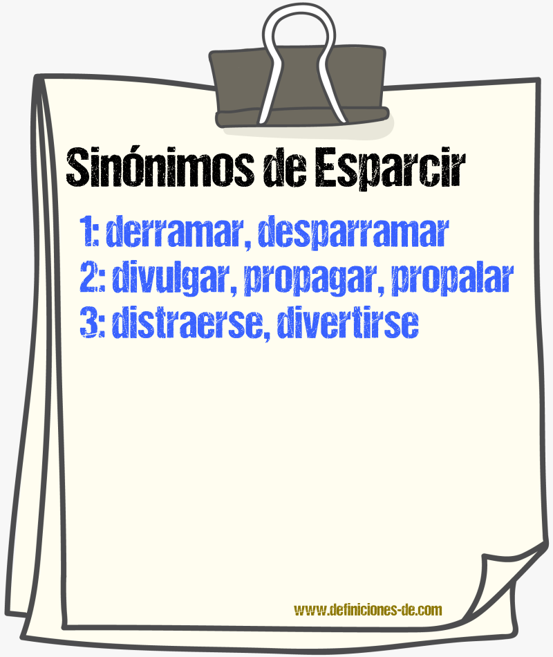 Sinnimos de esparcir