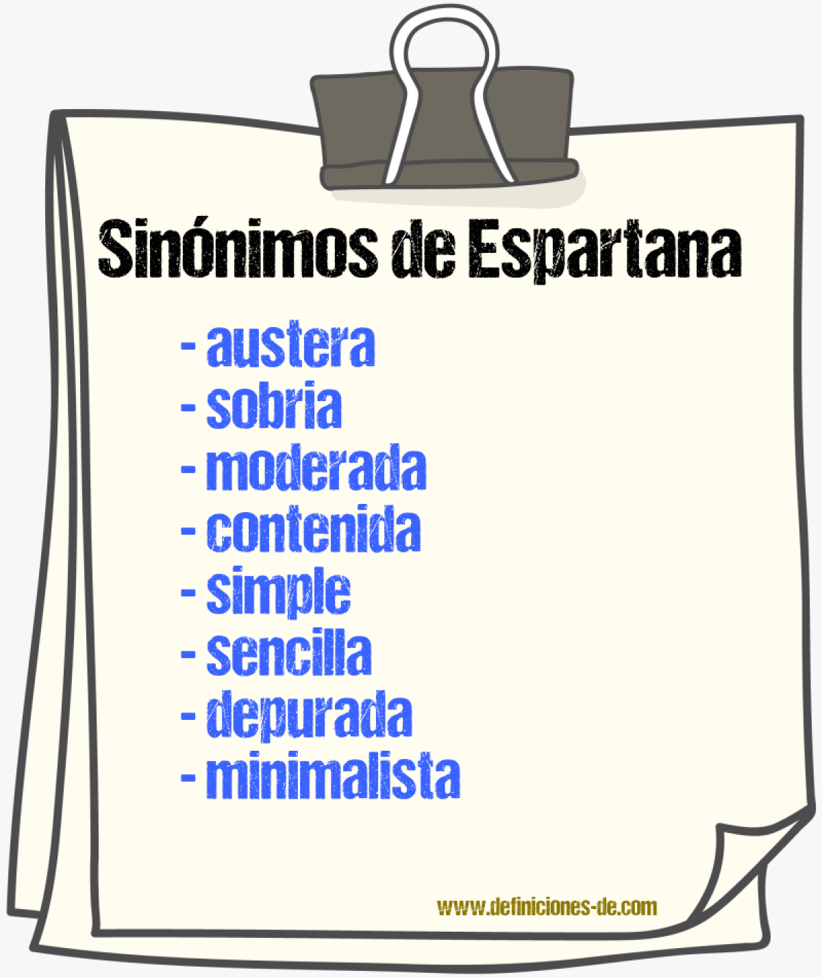 Sinónimos de espartana