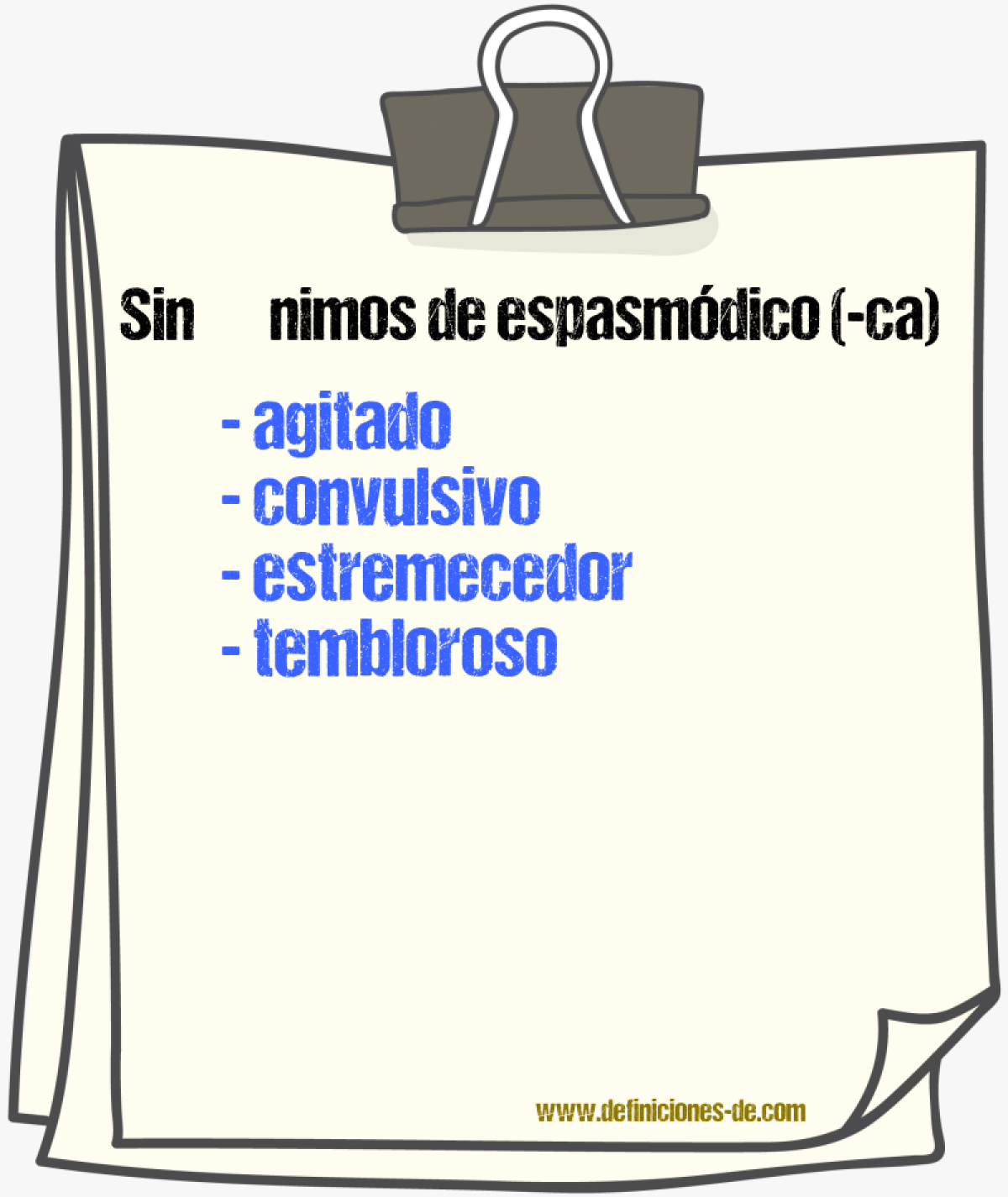 Sinnimos de espasmdico