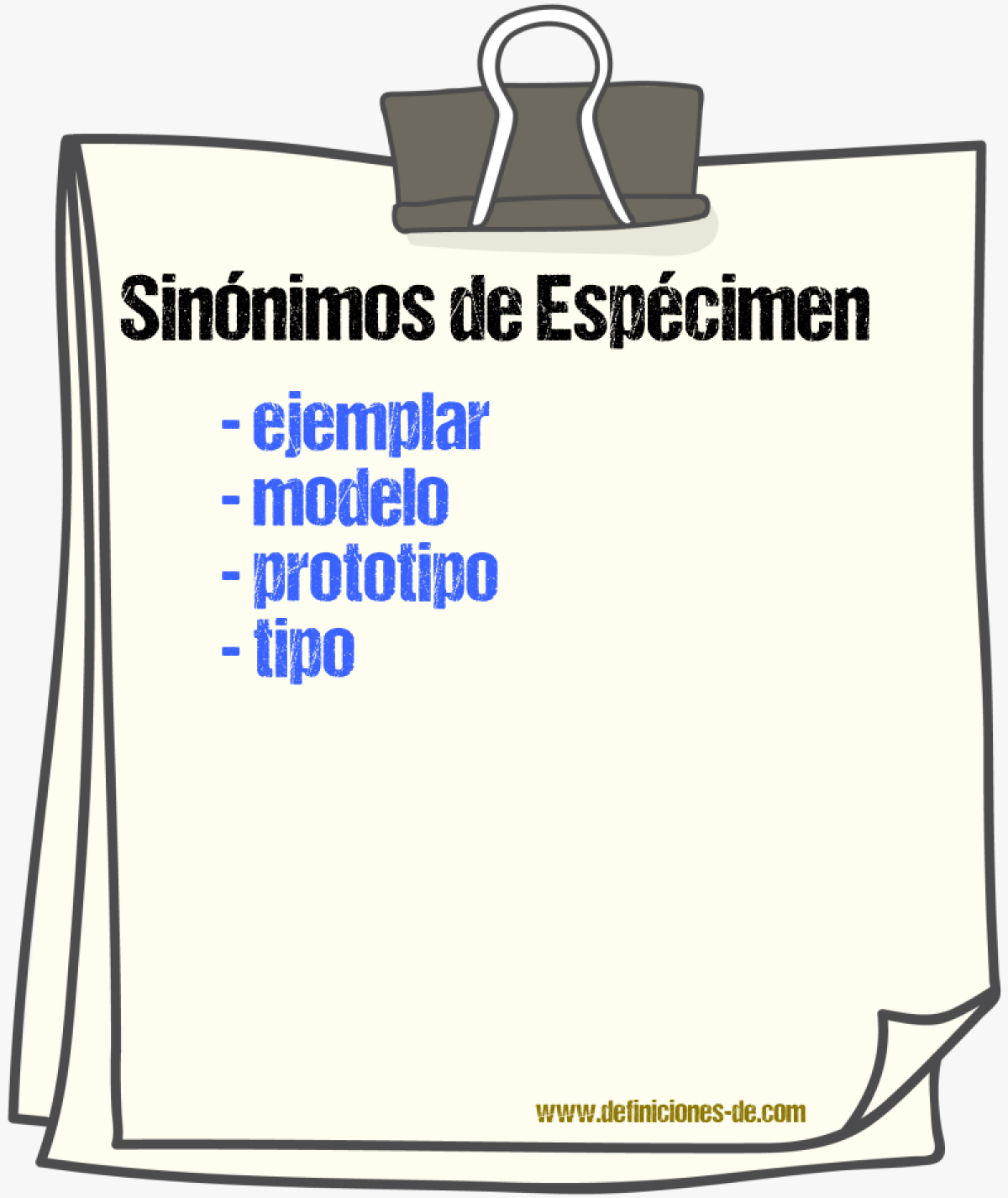 Sinnimos de espcimen