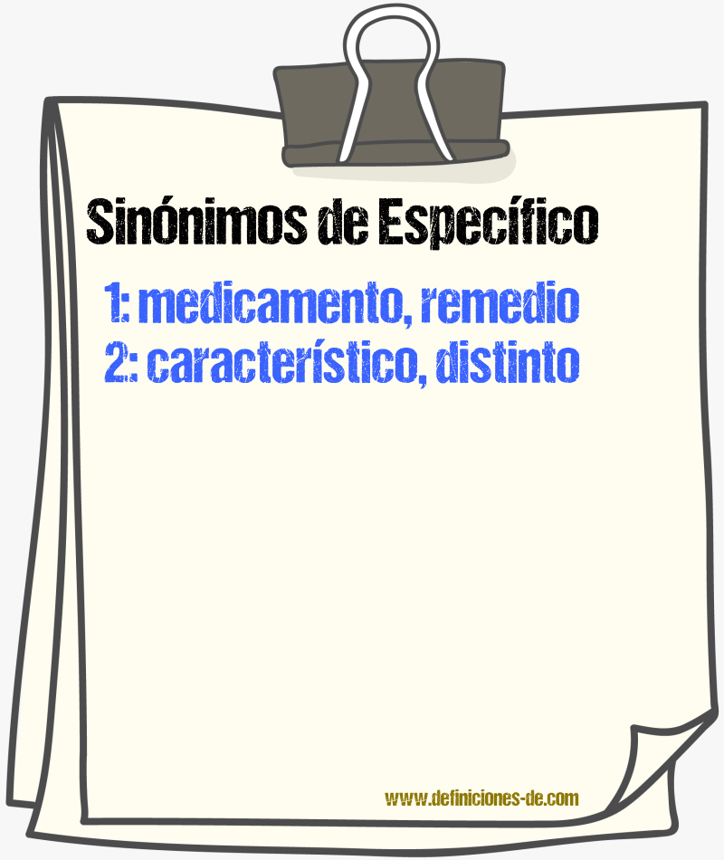 Sinnimos de especfico