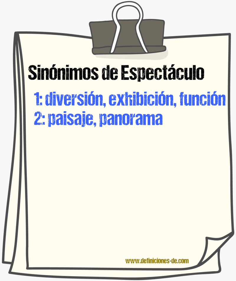 Sinnimos de espectculo