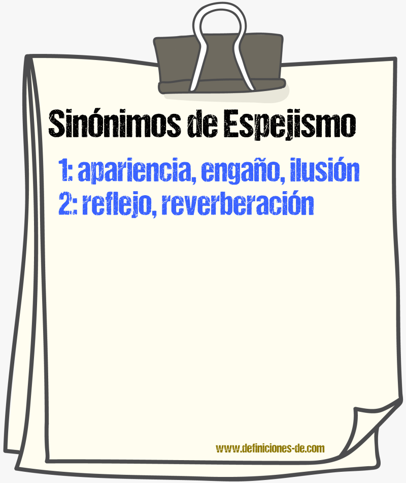 Sinnimos de espejismo