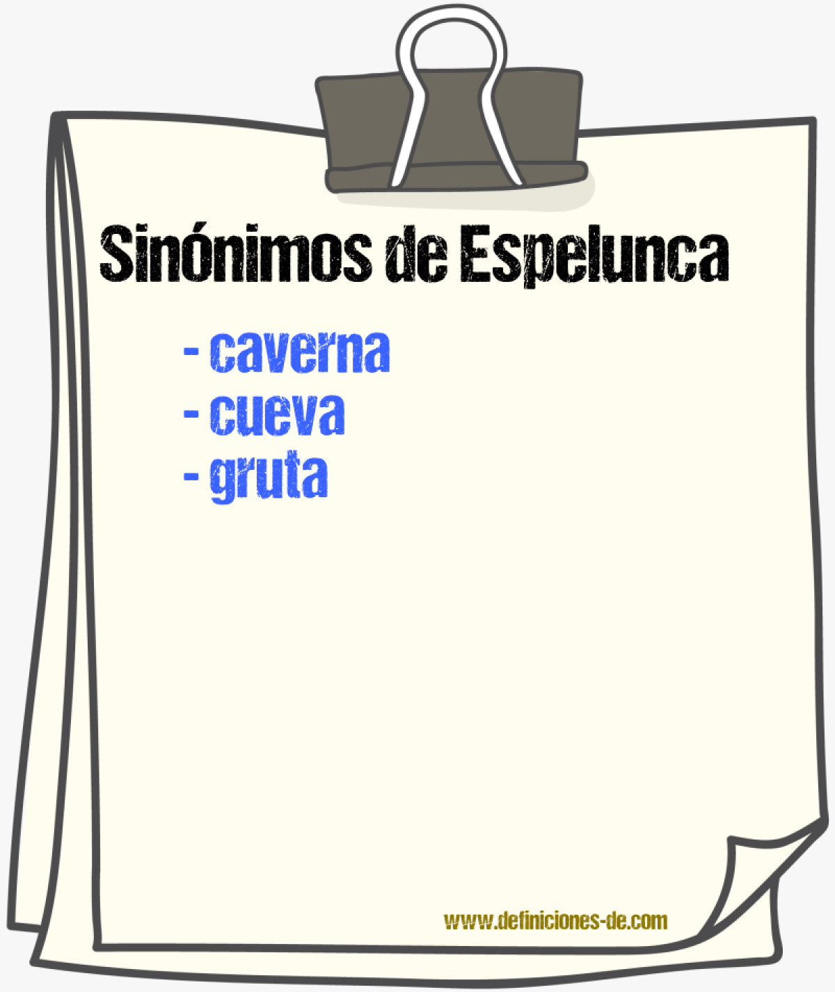 Sinnimos de espelunca