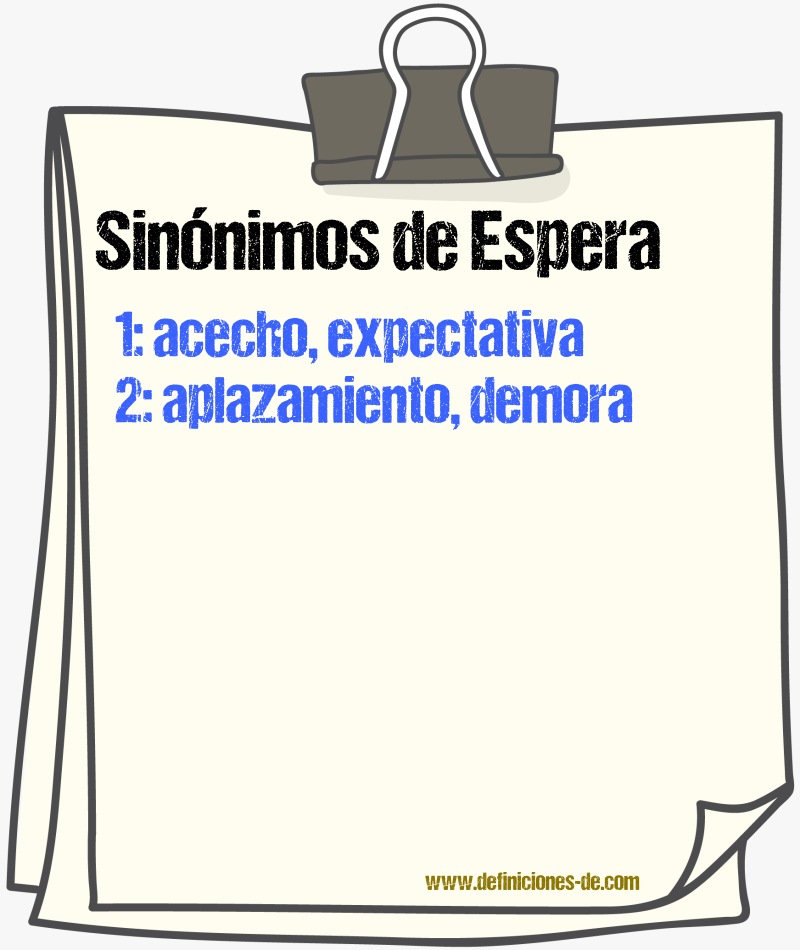 Sinnimos de espera