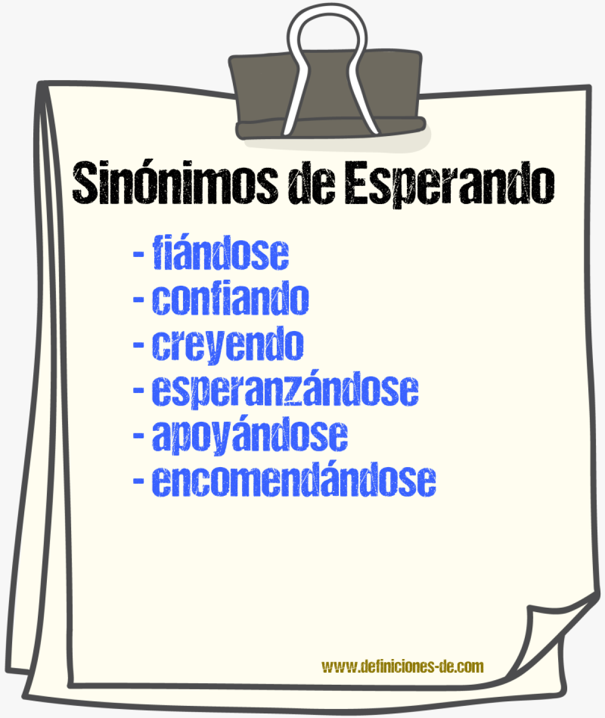 Sinónimos de esperando