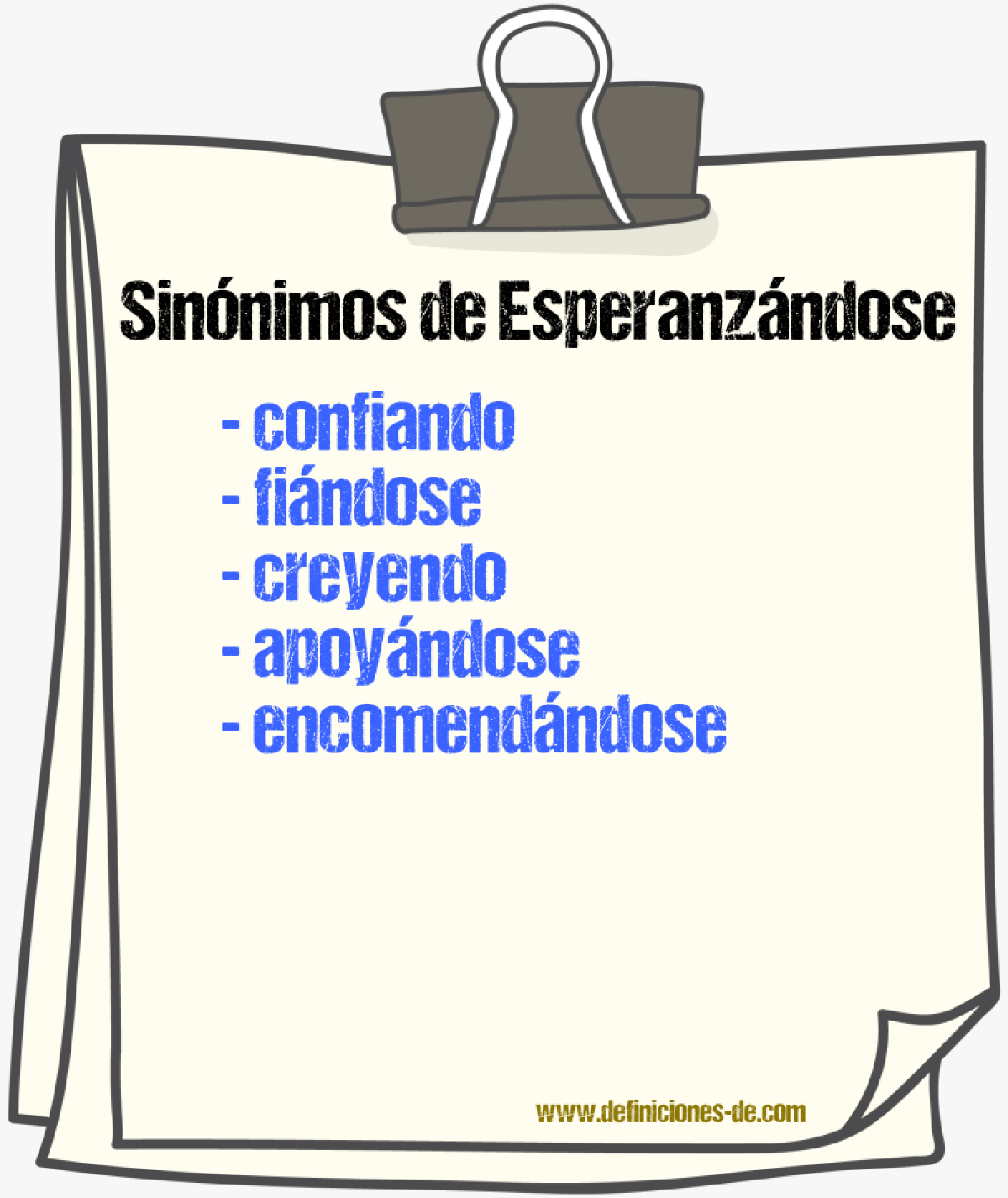 Sinónimos de esperanzándose