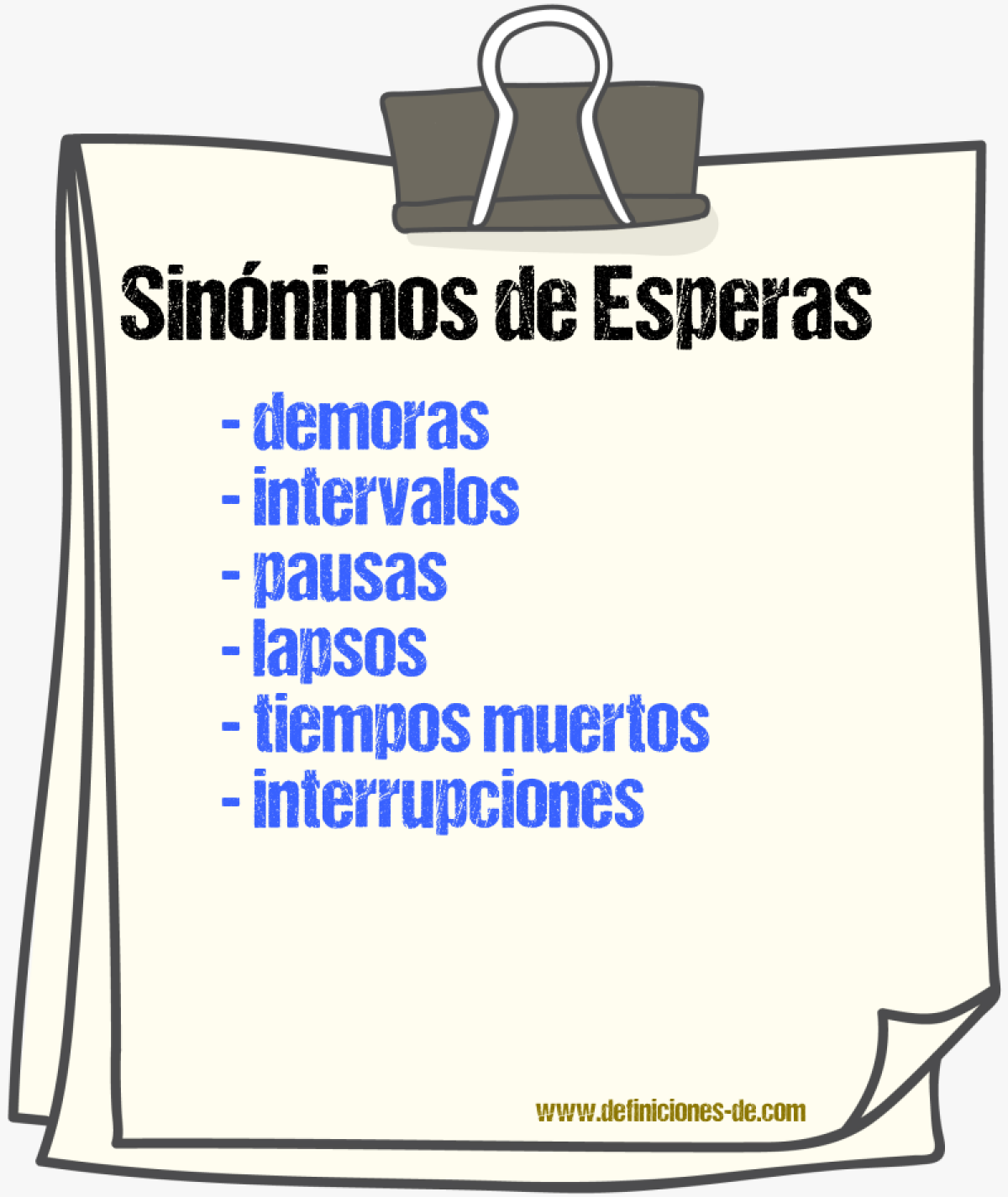 Sinónimos de esperas