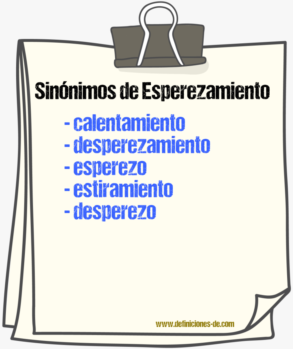 Sinnimos de esperezamiento