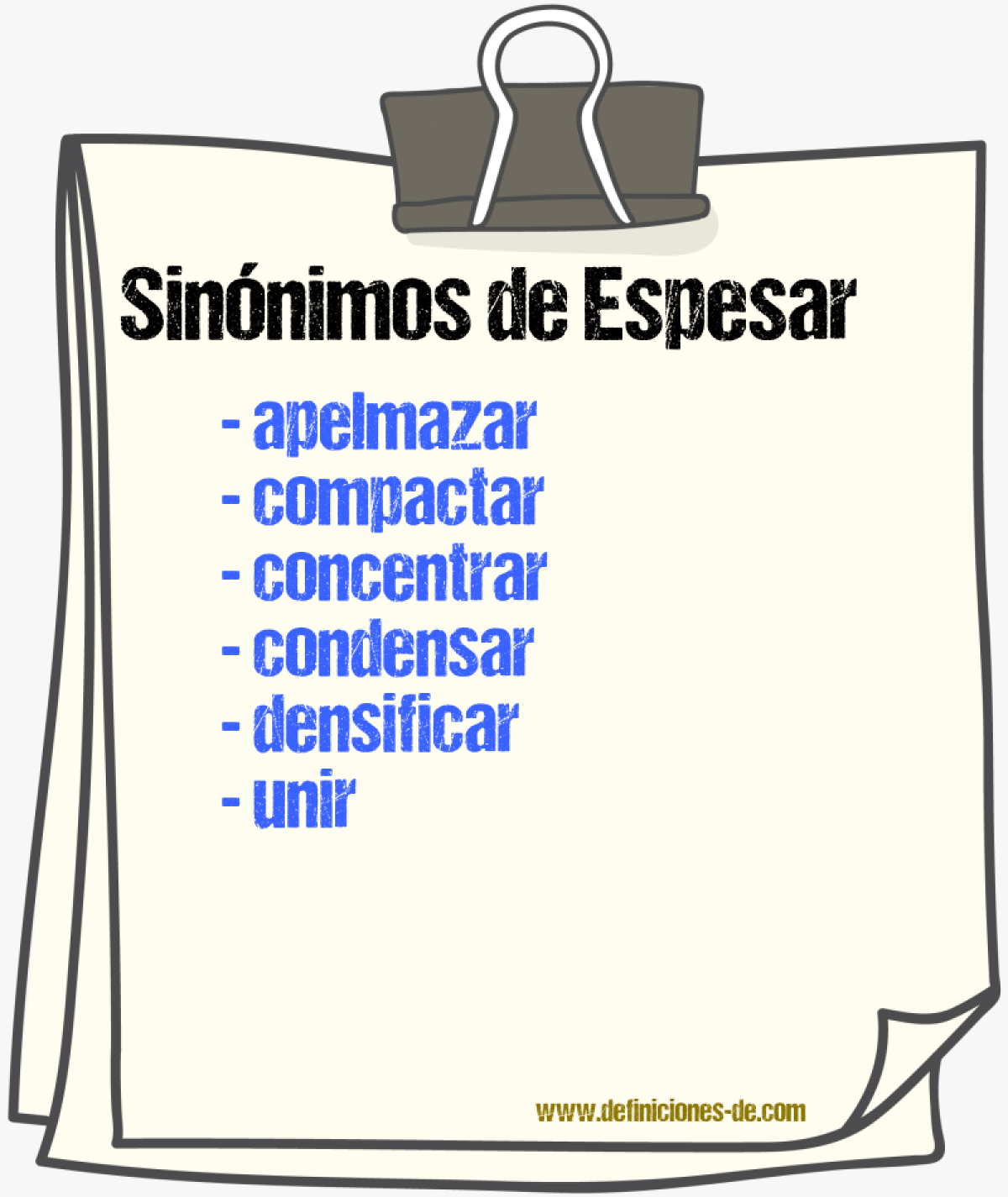 Sinnimos de espesar