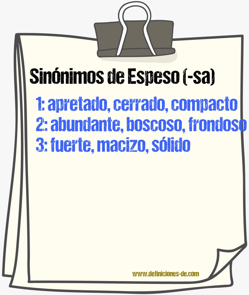 Sinnimos de espeso