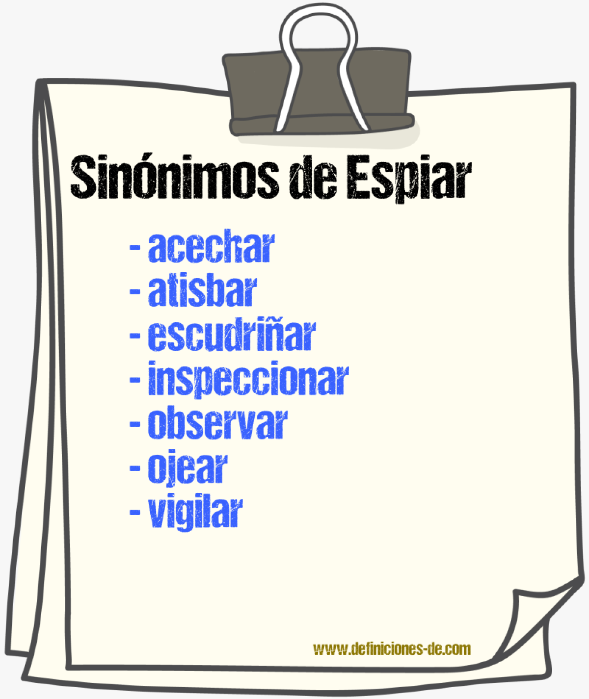 Sinnimos de espiar