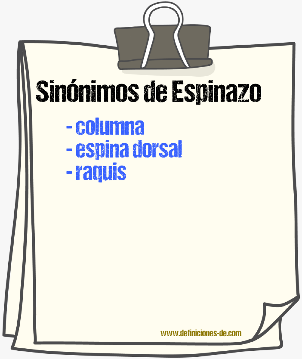 Sinnimos de espinazo