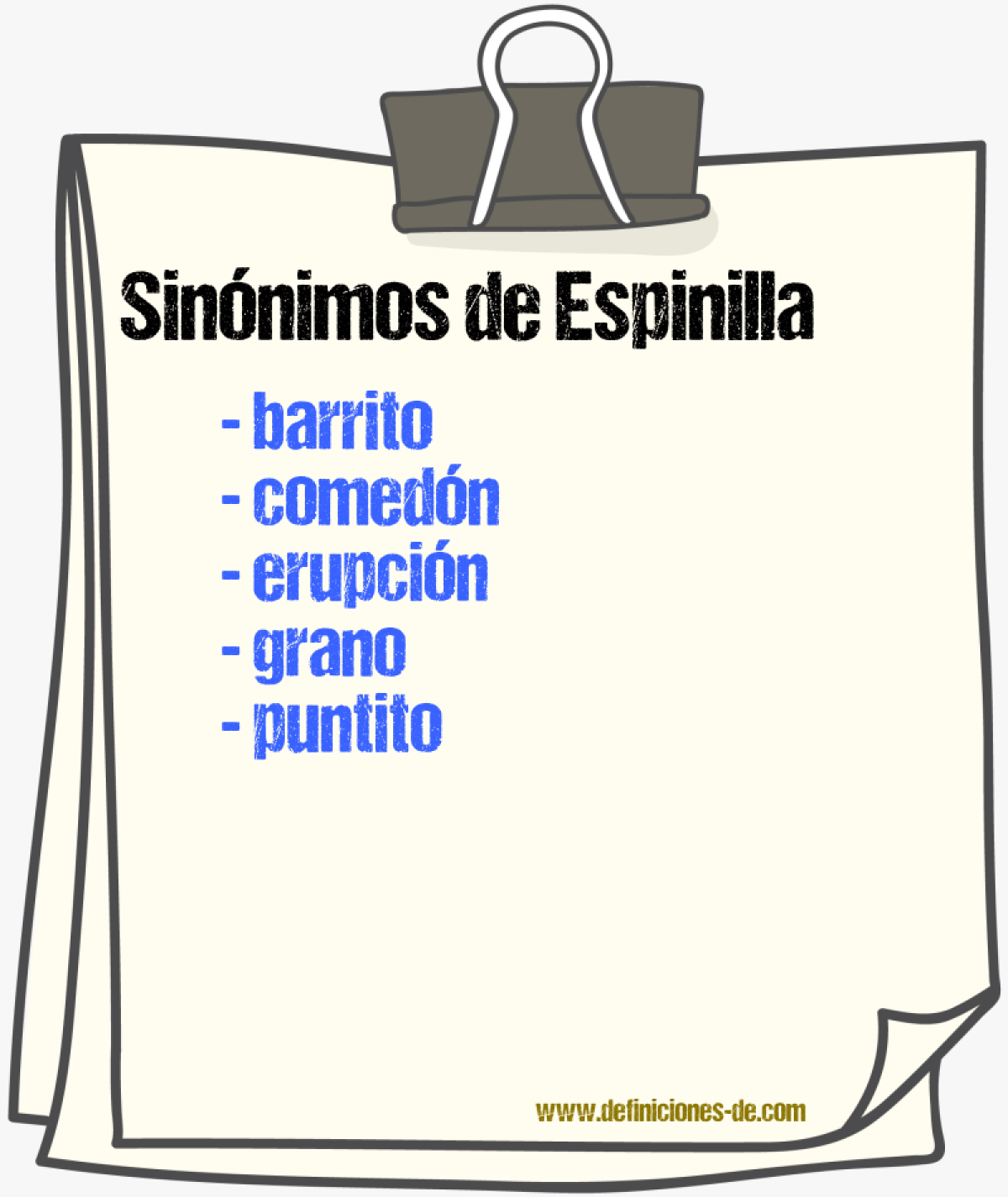 Sinnimos de espinilla