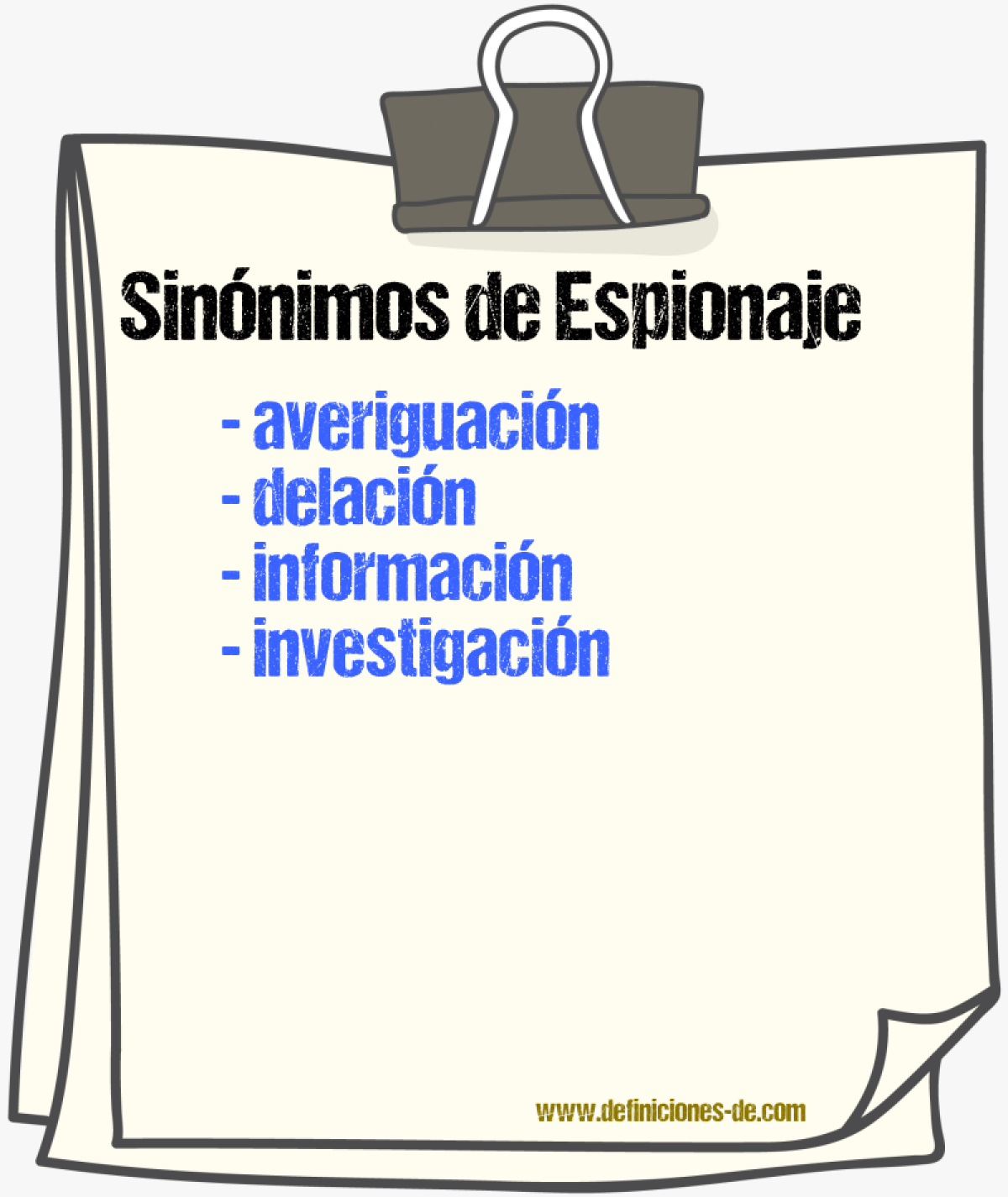 Sinnimos de espionaje