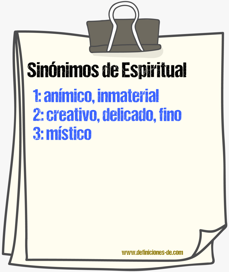 Sinnimos de espiritual