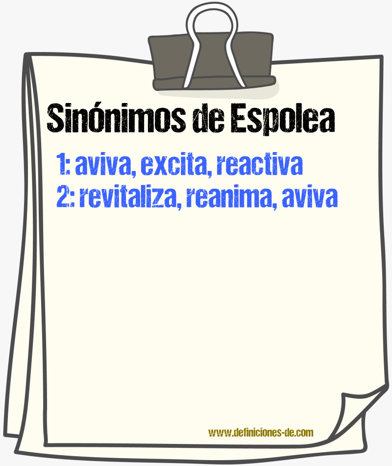 Sinónimos de espolea