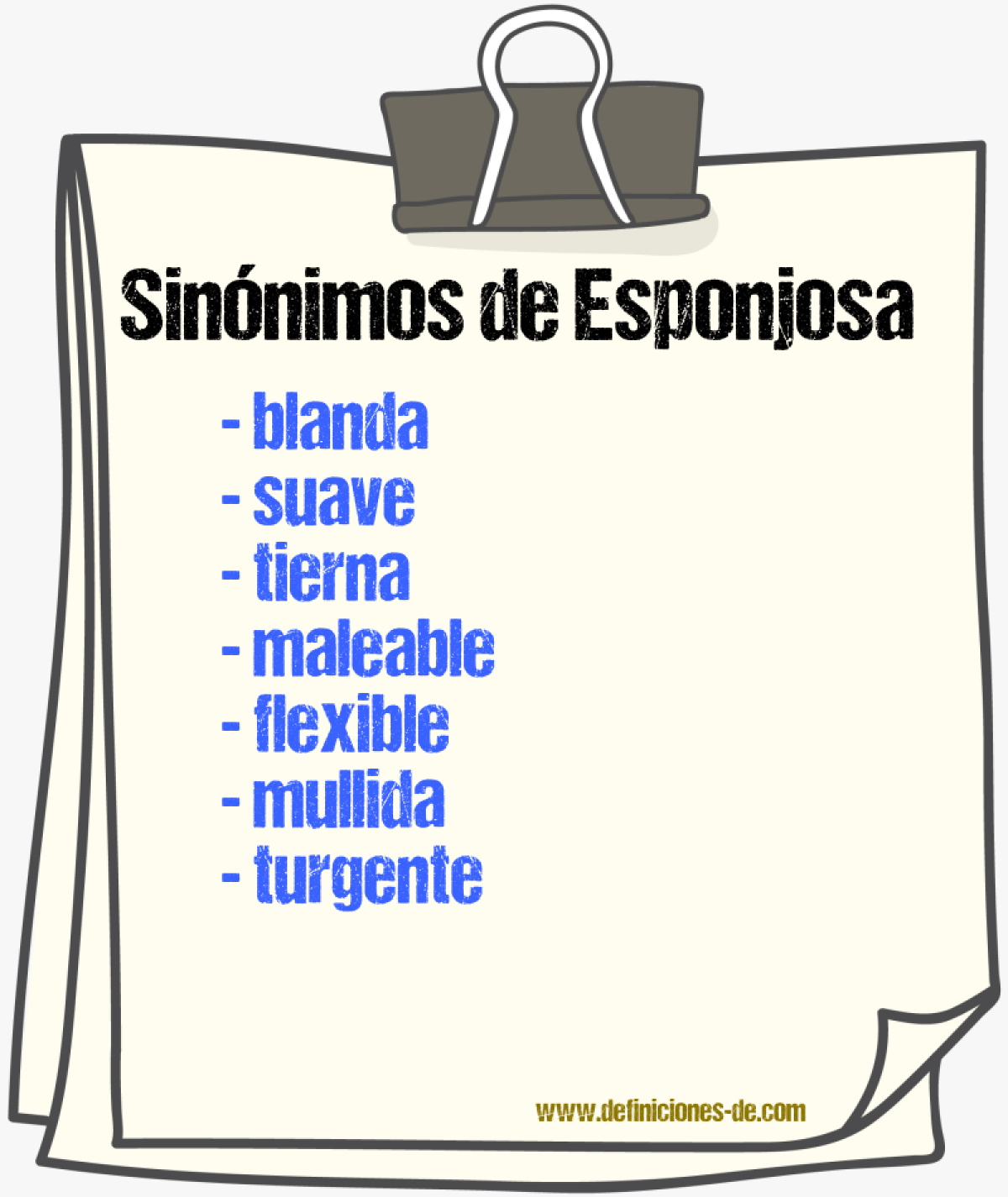 Sinónimos de esponjosa
