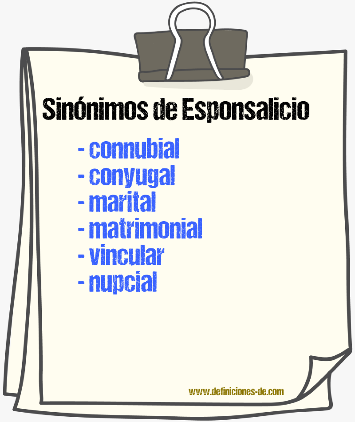 Sinnimos de esponsalicio