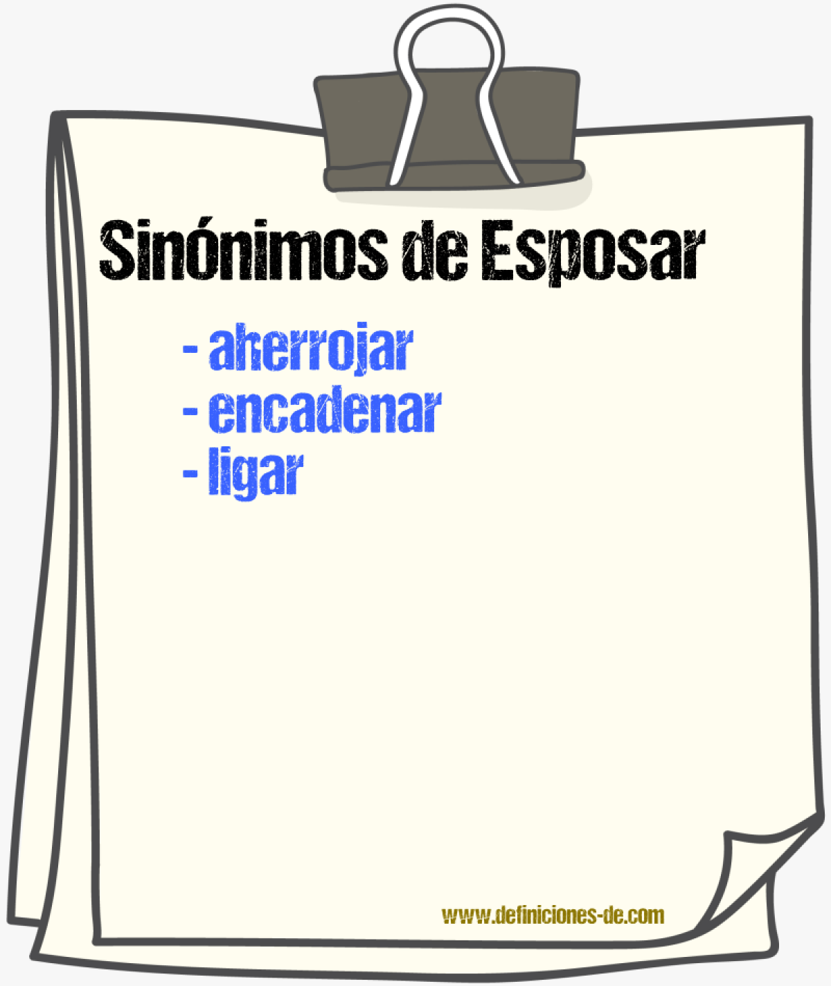 Sinnimos de esposar