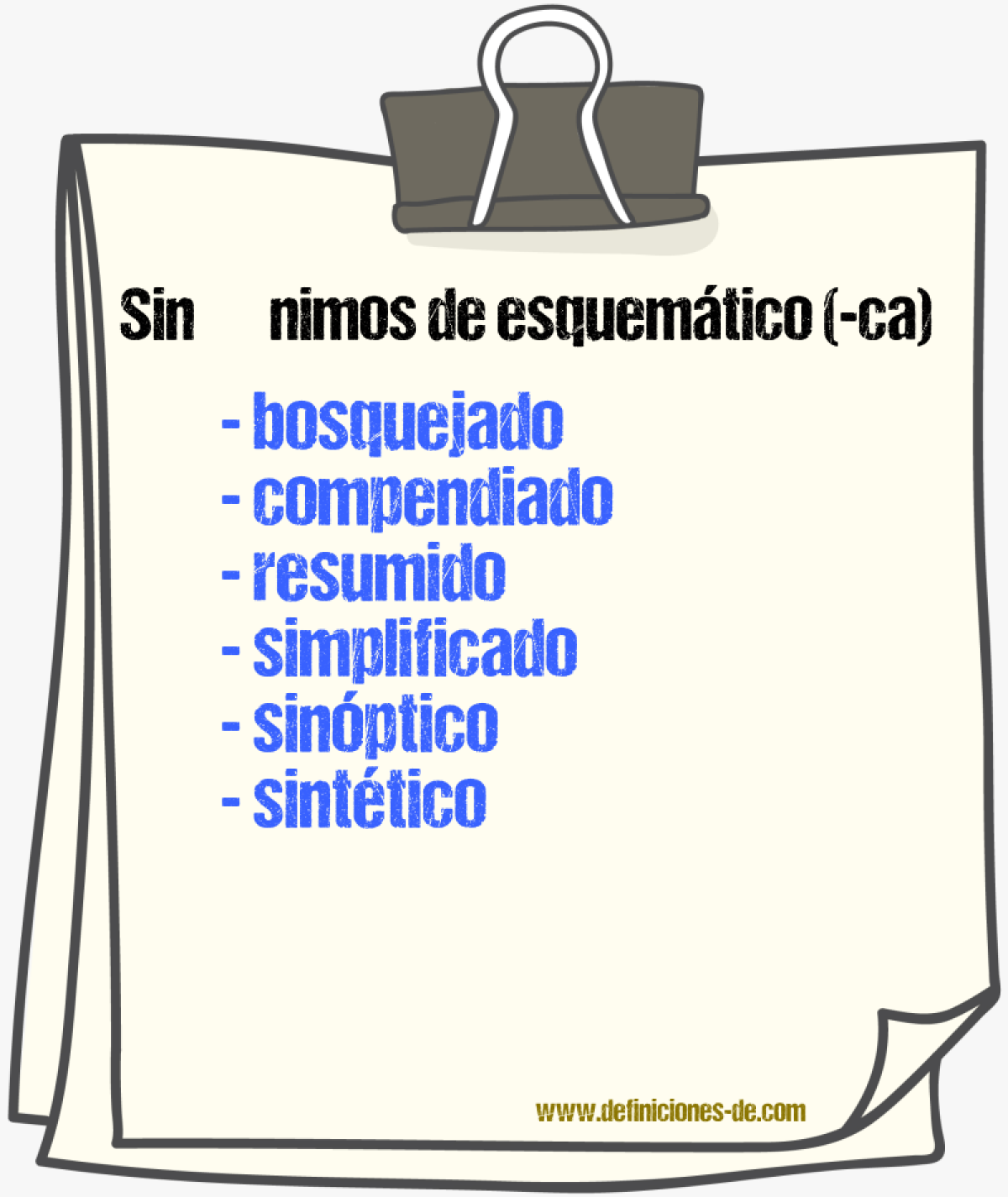 Sinnimos de esquemtico