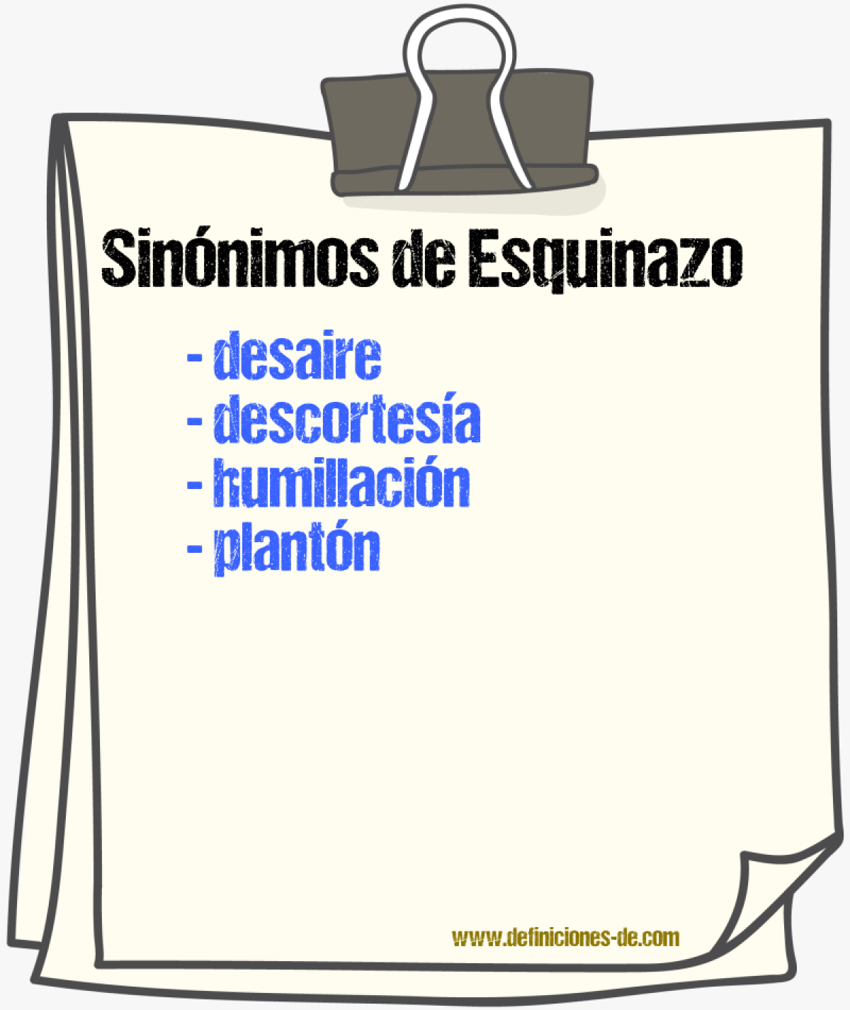 Sinnimos de esquinazo