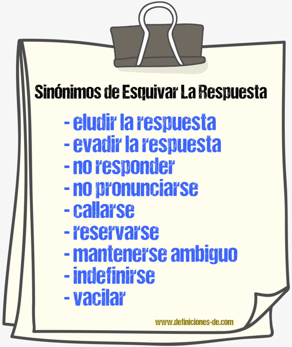 Sinónimos de esquivar la respuesta