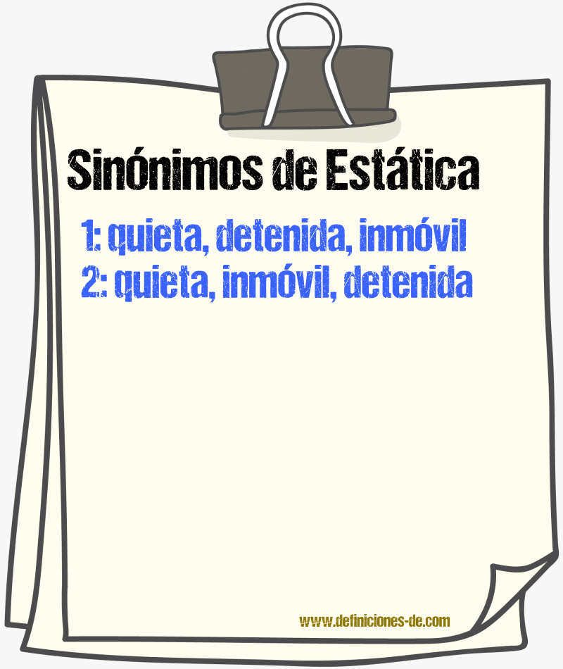 Sinónimos de estática