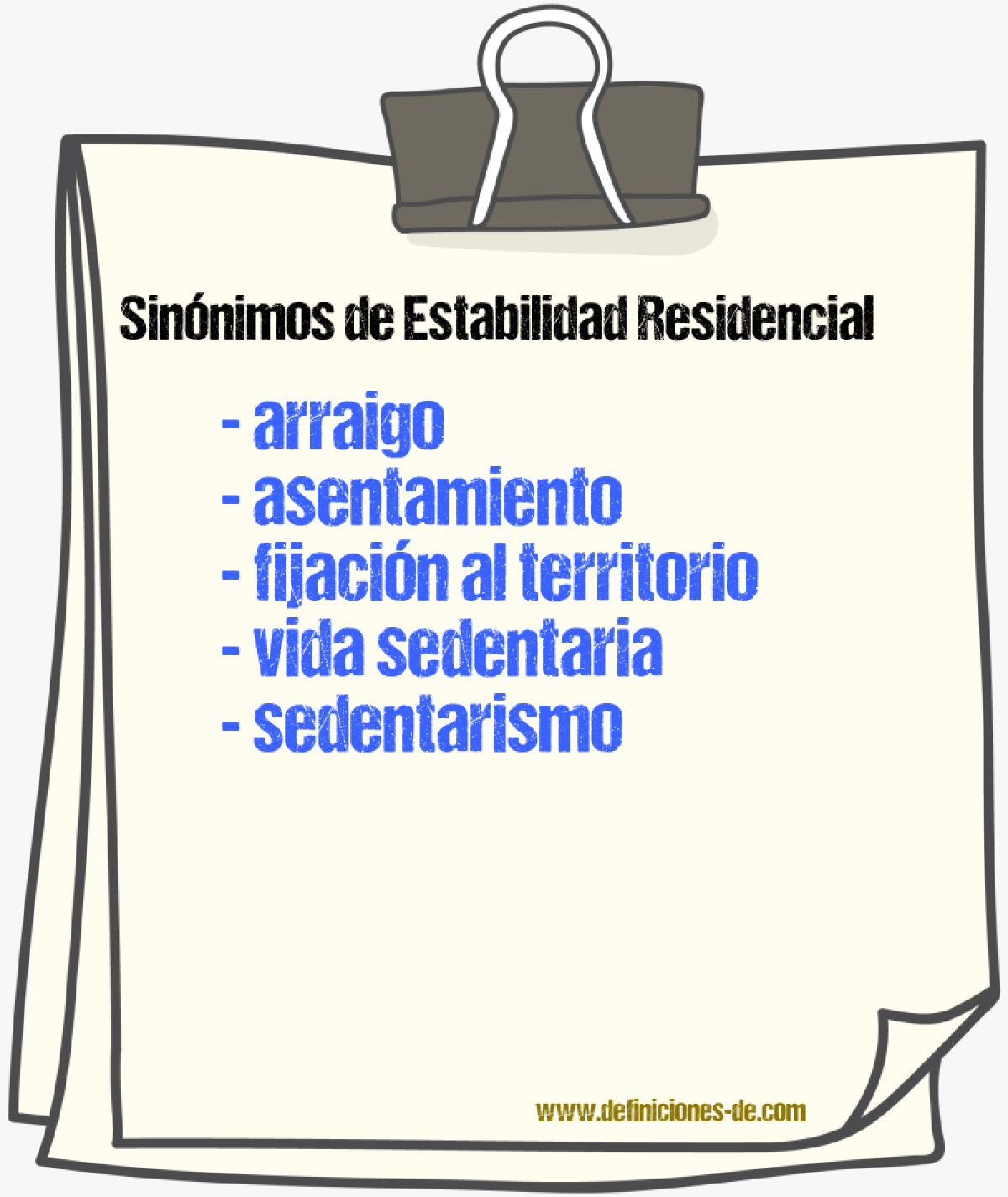 Sinónimos de estabilidad residencial