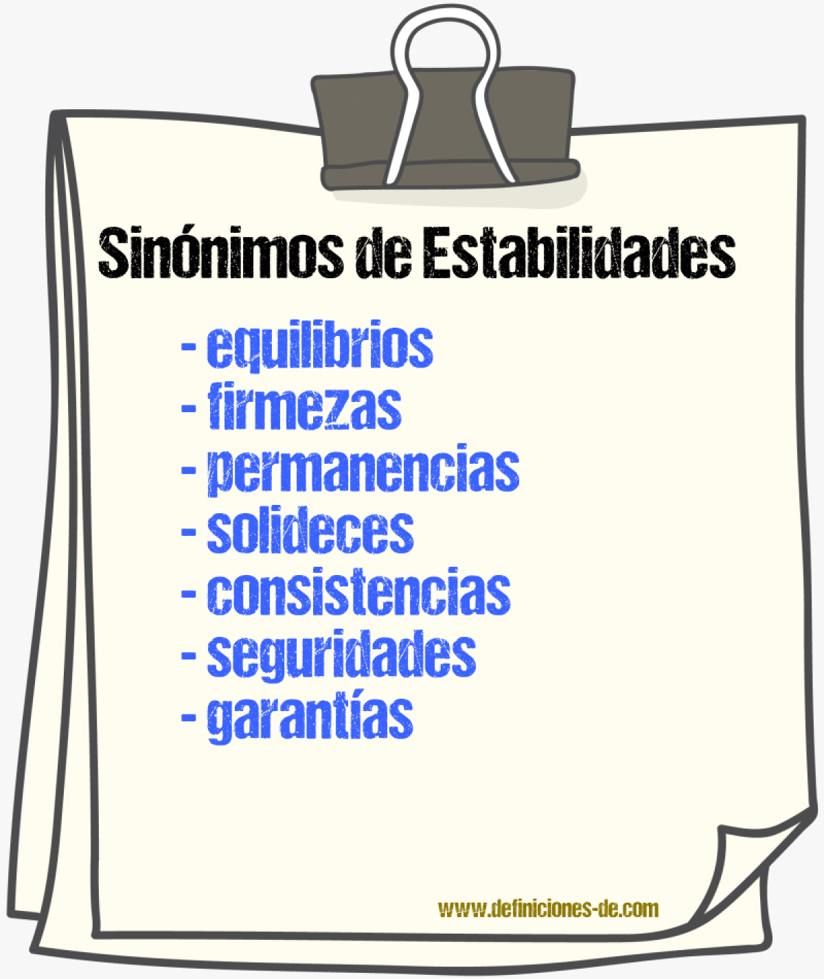 Sinónimos de estabilidades