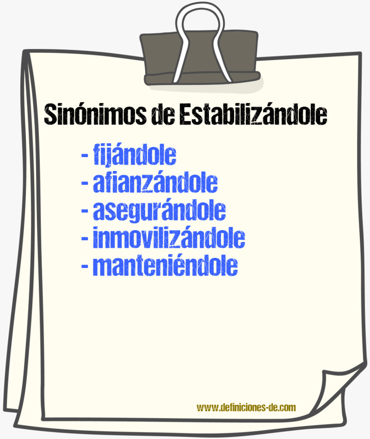Sinónimos de estabilizándole