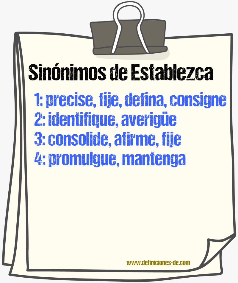 Sinónimos de establezca