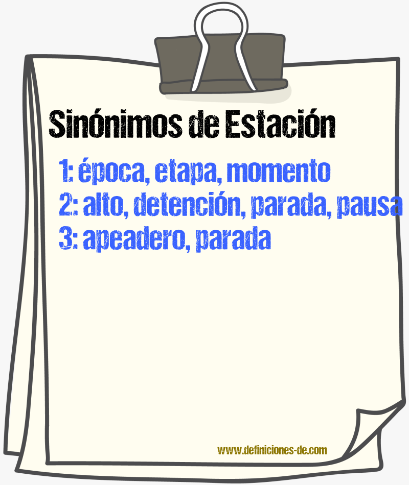 Sinnimos de estacin