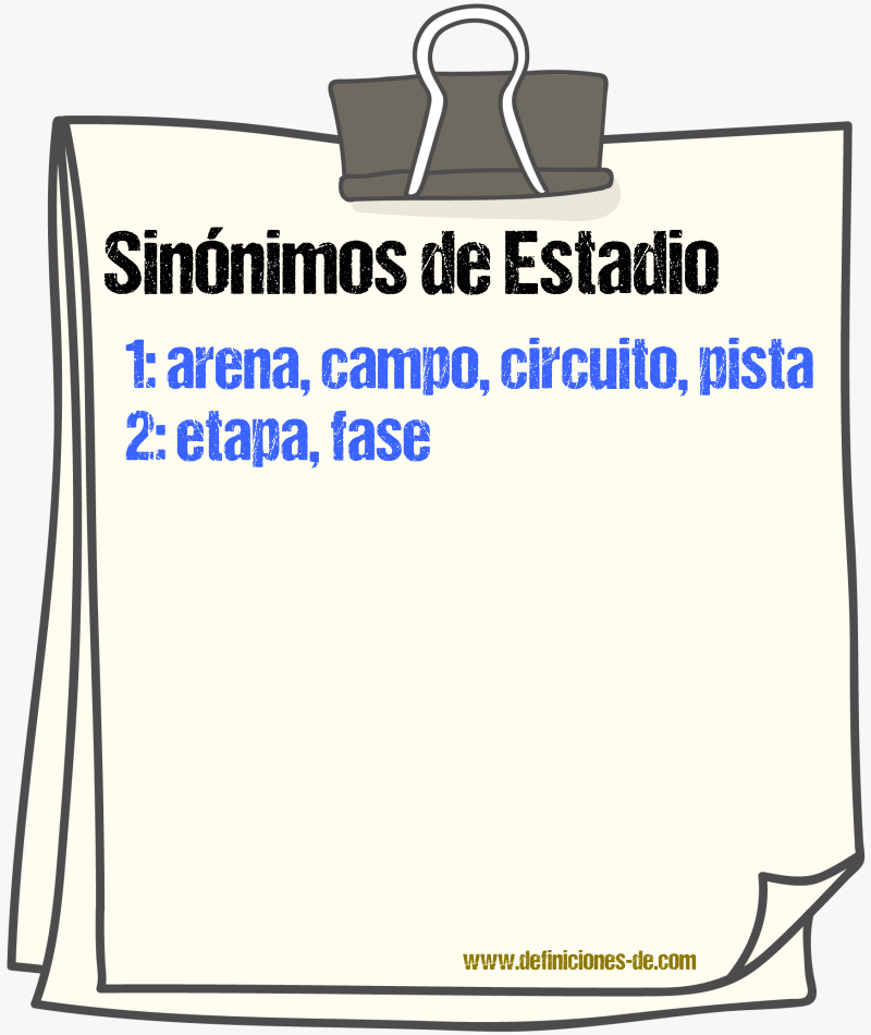 Sinnimos de estadio